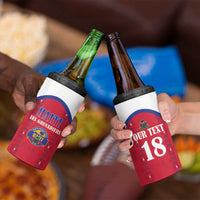 Custom Haiti Football 4 in 1 Can Cooler Tumbler Les Grenadiers Veve Haitian Vodou Red Version - Wonder Print Shop