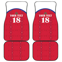 Custom Haiti Football Car Mats Les Grenadiers Veve Haitian Vodou Red Version - Wonder Print Shop