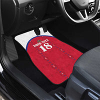 Custom Haiti Football Car Mats Les Grenadiers Veve Haitian Vodou Red Version - Wonder Print Shop