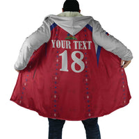 Custom Haiti Football Cloak Les Grenadiers Veve Haitian Vodou Red Version - Wonder Print Shop