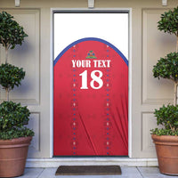 Custom Haiti Football Door Cover Les Grenadiers Veve Haitian Vodou Red Version - Wonder Print Shop