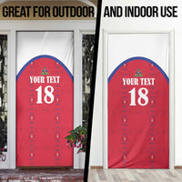 Custom Haiti Football Door Cover Les Grenadiers Veve Haitian Vodou Red Version - Wonder Print Shop