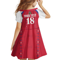 Custom Haiti Football Family Matching Off Shoulder Short Dress and Hawaiian Shirt Les Grenadiers Veve Haitian Vodou Red Version - Wonder Print Shop