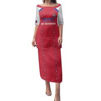 Custom Haiti Football Family Matching Puletasi and Hawaiian Shirt Les Grenadiers Veve Haitian Vodou Red Version - Wonder Print Shop