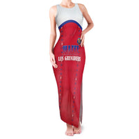 Custom Haiti Football Family Matching Tank Maxi Dress and Hawaiian Shirt Les Grenadiers Veve Haitian Vodou Red Version - Wonder Print Shop