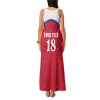 Custom Haiti Football Family Matching Tank Maxi Dress and Hawaiian Shirt Les Grenadiers Veve Haitian Vodou Red Version - Wonder Print Shop