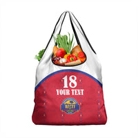 Custom Haiti Football Grocery Bag Les Grenadiers Veve Haitian Vodou Red Version - Wonder Print Shop