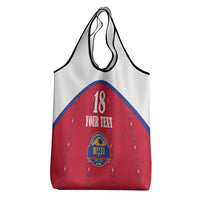 Custom Haiti Football Grocery Bag Les Grenadiers Veve Haitian Vodou Red Version - Wonder Print Shop