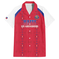 Custom Haiti Football Hawaiian Shirt Les Grenadiers Veve Haitian Vodou Red Version - Wonder Print Shop