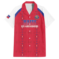 Custom Haiti Football Hawaiian Shirt Les Grenadiers Veve Haitian Vodou Red Version - Wonder Print Shop