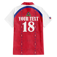 Custom Haiti Football Hawaiian Shirt Les Grenadiers Veve Haitian Vodou Red Version - Wonder Print Shop