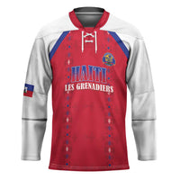 Custom Haiti Football Hockey Jersey Les Grenadiers Veve Haitian Vodou Red Version - Wonder Print Shop