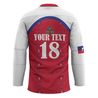Custom Haiti Football Hockey Jersey Les Grenadiers Veve Haitian Vodou Red Version - Wonder Print Shop