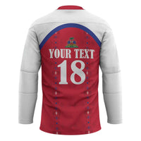 Custom Haiti Football Hockey Jersey Les Grenadiers Veve Haitian Vodou Red Version - Wonder Print Shop