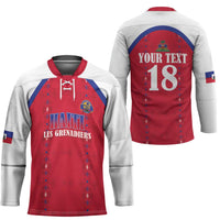 Custom Haiti Football Hockey Jersey Les Grenadiers Veve Haitian Vodou Red Version - Wonder Print Shop