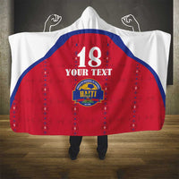 Custom Haiti Football Hooded Blanket Les Grenadiers Veve Haitian Vodou Red Version - Wonder Print Shop