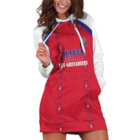 Custom Haiti Football Hoodie Dress Les Grenadiers Veve Haitian Vodou Red Version - Wonder Print Shop