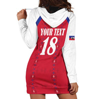 Custom Haiti Football Hoodie Dress Les Grenadiers Veve Haitian Vodou Red Version - Wonder Print Shop