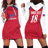Custom Haiti Football Hoodie Dress Les Grenadiers Veve Haitian Vodou Red Version - Wonder Print Shop