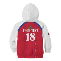 Custom Haiti Football Kid Hoodie Les Grenadiers Veve Haitian Vodou Red Version - Wonder Print Shop