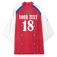 Custom Haiti Football Kimono Les Grenadiers Veve Haitian Vodou Red Version - Wonder Print Shop