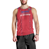 Custom Haiti Football Men Tank Top Les Grenadiers Veve Haitian Vodou Red Version - Wonder Print Shop