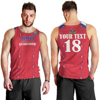 Custom Haiti Football Men Tank Top Les Grenadiers Veve Haitian Vodou Red Version - Wonder Print Shop