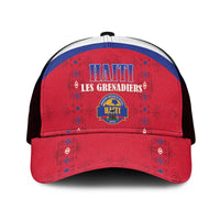 Haiti Football Mesh Trucker Cap Les Grenadiers Veve Haitian Vodou Red Version - Wonder Print Shop