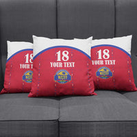 Custom Haiti Football Pillow Cover Les Grenadiers Veve Haitian Vodou Red Version - Wonder Print Shop