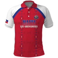 Custom Haiti Football Polo Shirt Les Grenadiers Veve Haitian Vodou Red Version - Wonder Print Shop