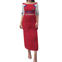 Custom Haiti Football Puletasi Les Grenadiers Veve Haitian Vodou Red Version - Wonder Print Shop