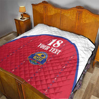 Custom Haiti Football Quilt Les Grenadiers Veve Haitian Vodou Red Version - Wonder Print Shop