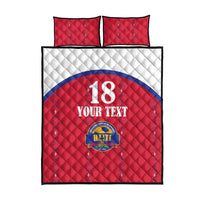 Custom Haiti Football Quilt Bed Set Les Grenadiers Veve Haitian Vodou Red Version - Wonder Print Shop