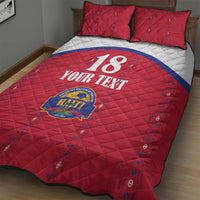 Custom Haiti Football Quilt Bed Set Les Grenadiers Veve Haitian Vodou Red Version - Wonder Print Shop