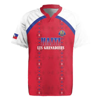 Custom Haiti Football Rugby Jersey Les Grenadiers Veve Haitian Vodou Red Version - Wonder Print Shop