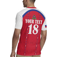 Custom Haiti Football Rugby Jersey Les Grenadiers Veve Haitian Vodou Red Version - Wonder Print Shop