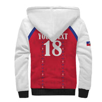 Custom Haiti Football Sherpa Hoodie Les Grenadiers Veve Haitian Vodou Red Version - Wonder Print Shop