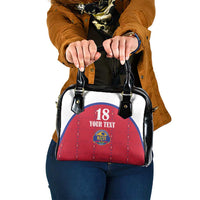 Custom Haiti Football Shoulder Handbag Les Grenadiers Veve Haitian Vodou Red Version - Wonder Print Shop