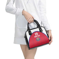 Custom Haiti Football Shoulder Handbag Les Grenadiers Veve Haitian Vodou Red Version - Wonder Print Shop