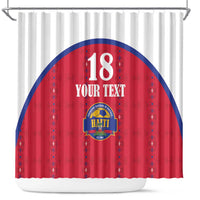 Custom Haiti Football Shower Curtain Les Grenadiers Veve Haitian Vodou Red Version - Wonder Print Shop