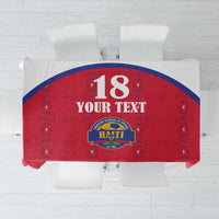 Custom Haiti Football Tablecloth Les Grenadiers Veve Haitian Vodou Red Version - Wonder Print Shop