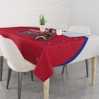 Custom Haiti Football Tablecloth Les Grenadiers Veve Haitian Vodou Red Version - Wonder Print Shop
