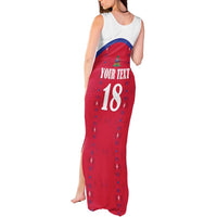 Custom Haiti Football Tank Maxi Dress Les Grenadiers Veve Haitian Vodou Red Version - Wonder Print Shop