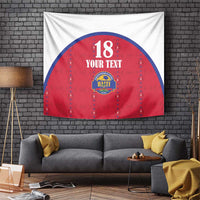 Custom Haiti Football Tapestry Les Grenadiers Veve Haitian Vodou Red Version - Wonder Print Shop