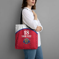 Custom Haiti Football Tote Bag Les Grenadiers Veve Haitian Vodou Red Version - Wonder Print Shop