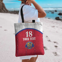 Custom Haiti Football Tote Bag Les Grenadiers Veve Haitian Vodou Red Version - Wonder Print Shop