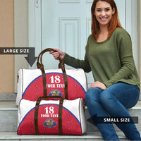 Custom Haiti Football Travel Bag Les Grenadiers Veve Haitian Vodou Red Version - Wonder Print Shop