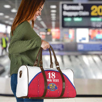 Custom Haiti Football Travel Bag Les Grenadiers Veve Haitian Vodou Red Version - Wonder Print Shop