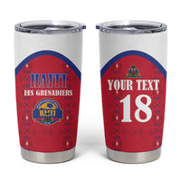 Custom Haiti Football Tumbler Cup Les Grenadiers Veve Haitian Vodou Red Version - Wonder Print Shop