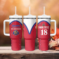 Custom Haiti Football Tumbler With Handle Les Grenadiers Veve Haitian Vodou Red Version - Wonder Print Shop